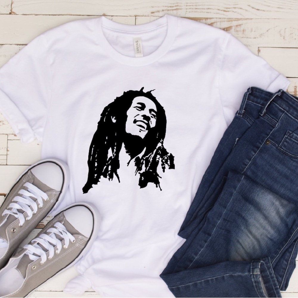 Bob Marley T-Shirt Graphic Tee White
